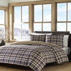 Eddie Bauer - King Comforter Set, Reversible Cotton Bedding With Matching Shams, Home Decor For All Seasons (Port Gamble Blue, K
