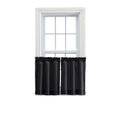 Ellis Curtain Stacey Sheer Tailored Tier Pair Curtains, 56 x 30, Black