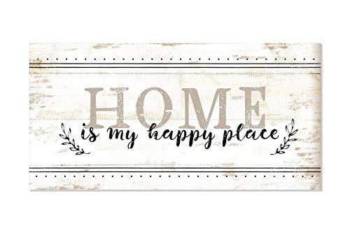 Home is My Happy Place Rustic Wood Wall Sign 9x18