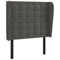 vidaXL Headboard, Upholstered Headboard for Bed Home, Bed Headboard with Ears, Bedroom Furniture, Dark Gray 40.6"x9.1"x46.5"/50.4" Velvet