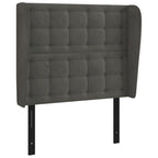 vidaXL Headboard, Upholstered Headboard for Bed Home, Bed Headboard with Ears, Bedroom Furniture, Dark Gray 40.6"x9.1"x46.5"/50.4" Velvet