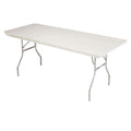 Kwik-Covers 8 ' Rectangle Plastic Table Covers 30 ' X 96 ', Bundle Of 5 (Ivory)