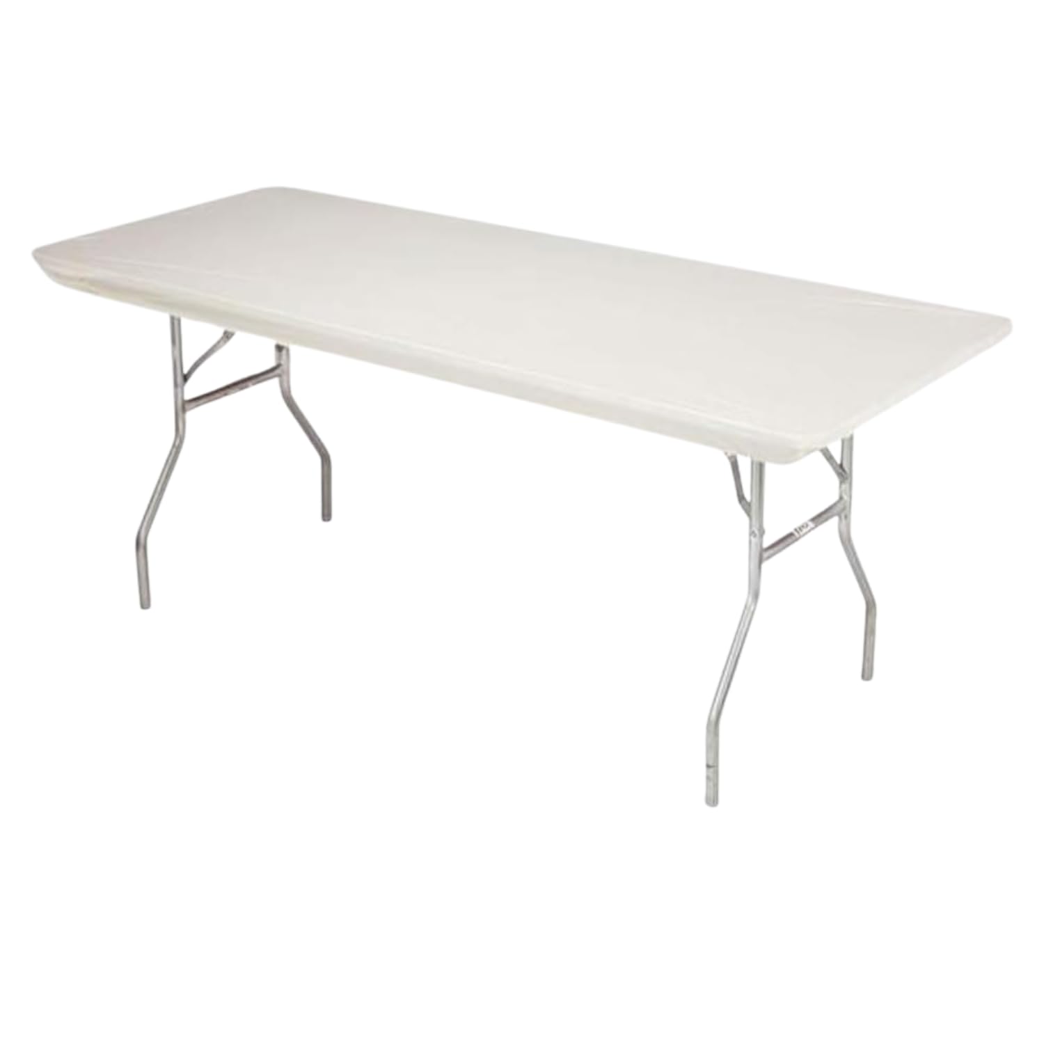 Kwik-Covers 8 ' Rectangle Plastic Table Covers 30 ' X 96 ', Bundle Of 5 (Ivory)