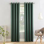 Sun Zero Barrow 2-Pack Energy Saving Grommet Curtain Panel Pair, 54' X 95, Everglade Green