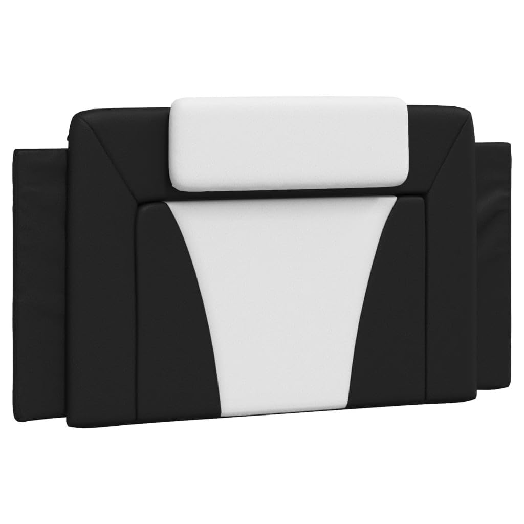 vidaXL Headboard Cushion - Upholstered Pillow, Faux Leather, Black/White, 39.4" - Soft Foam Fill, Wall-Mountable, Easy Clean
