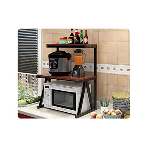 INDIAN DECOR. Indian Decor Metal Two Tier Matte Finish MultiFunction Modern Kitchen Shelf Storage Microwave Oven Rack 45600 (Bl