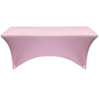 Your Chair Covers Rectangular Spandex Table Covers 6Ft Fitted Tablecloth Wedding Event Patio Table Decorations Elastic Fabric Stretch Table Covers For 6 Ft Folding Table (Pink)