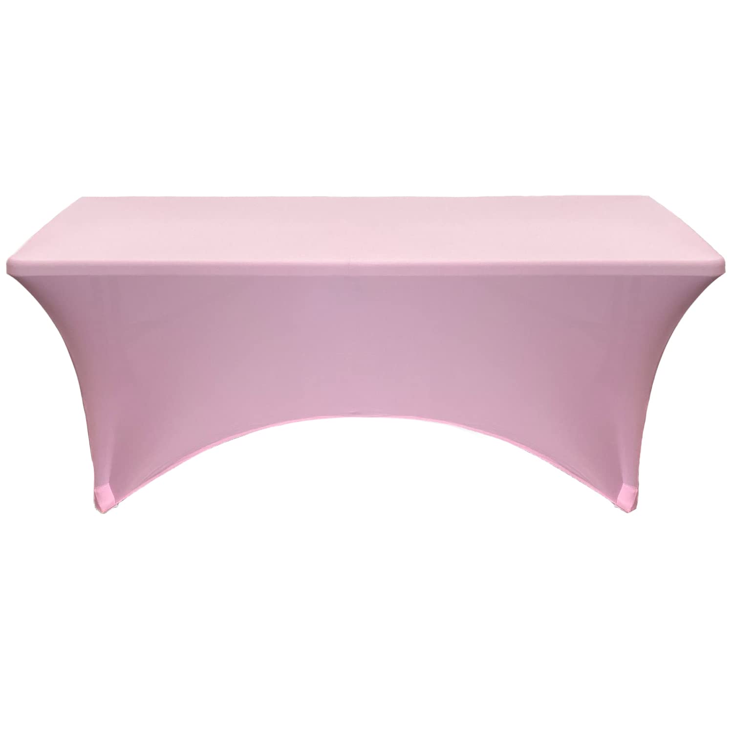 Your Chair Covers Rectangular Spandex Table Covers 6Ft Fitted Tablecloth Wedding Event Patio Table Decorations Elastic Fabric Stretch Table Covers For 6 Ft Folding Table (Pink)