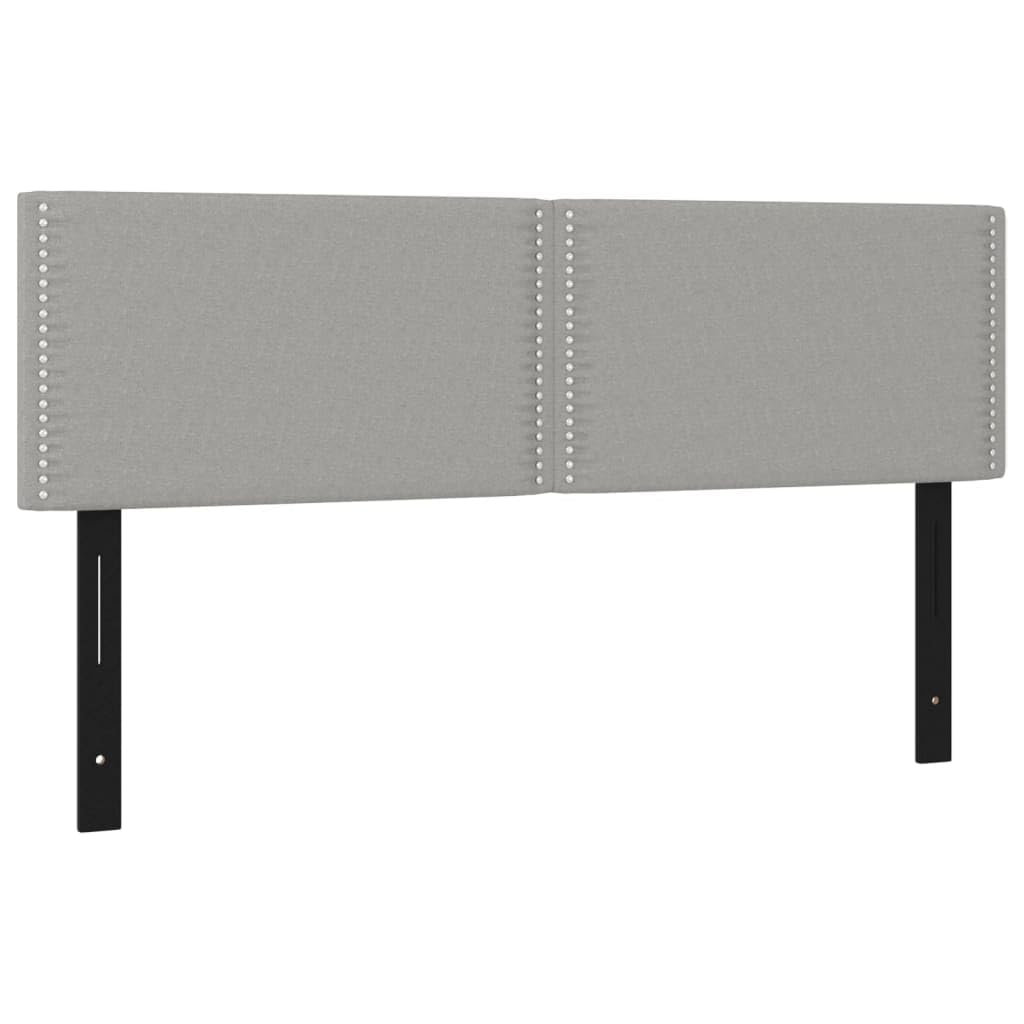 Vidaxl Set Of 2 Classic Design Headboards, Light Gray 28.3"X2"X30.7"/34.6" - Fabric Upholstered, Engineered And Solid Larch Wood Construction