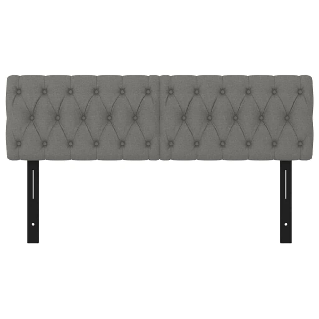 vidaXL Adjustable Headboards 2 pcs - Dark Gray Fabric Upholstered, Sturdy Larch Wood Legs, 31.5"x2.8"x30.7"/34.6"