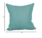 Blazing Needles Square Polyester Jacquard Throw Pillow, 17", Mabul Seaglass