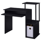 Acme Lyphre Wooden Rectangle Top Computer Desk with Keyboard Tray in Black