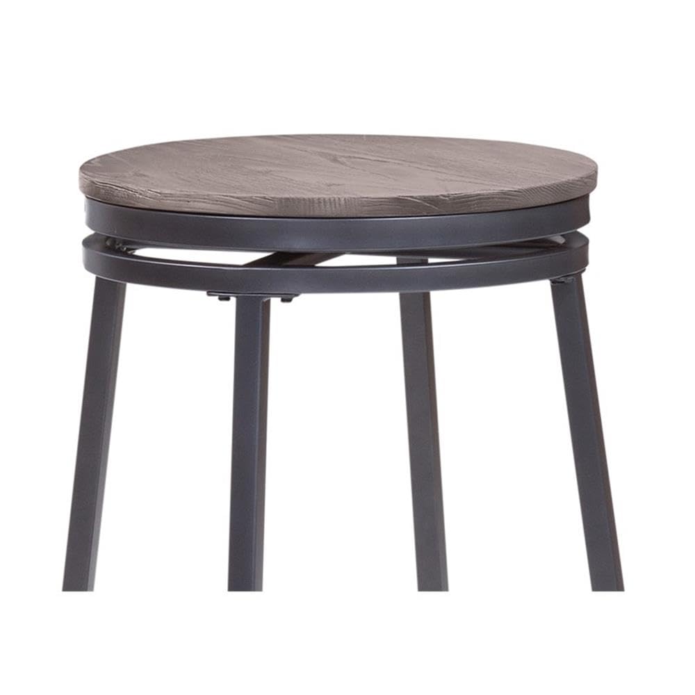 American Woodcrafters Chesson Gray Metal and Wood Backless Counter Stool