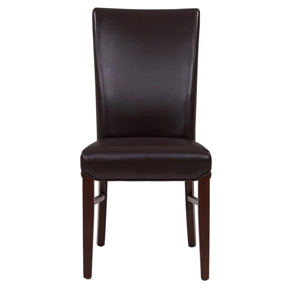 New Pacific Direct Milton Bonded Leather Chair,Brown Legs,Coffeen Bean,Set Of 2