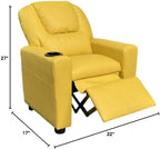 Marisa Yellow PU Leather Kids Recliner Chair