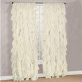 Diamondhome Decorative Sheer Vertical Ruffle Waterfall Window Treatment Curtain Drape (Beige, 1 Panel 50' X 63')
