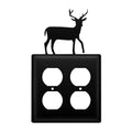 Village Wrought Iron Deer Double Outlet Cover