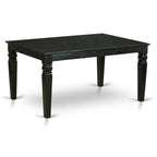 East West Furniture Weba5-Blk-05 5 Piece Modern Dining Table Set Includes A Rectangle Wooden Table With Butterfly Leaf And 4 Grey Linen Fabric Parsons Dining Chairs, 42X60 Inch, Black