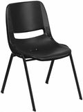HERCULES Series 440 lb. Capacity Kids Navy Ergonomic Shell Stack Chair with Black Frame and 14 Seat Height