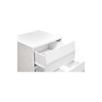 Best Master Spain 2-Drawer Poplar Wood Bedroom Nightstand In White/Silver Base