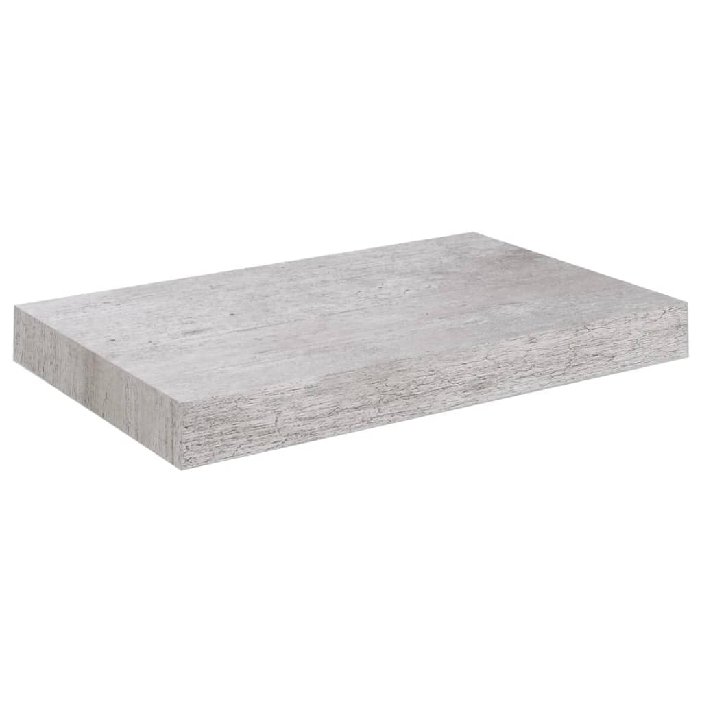 vidaXL Modern Floating Wall Shelf - Concrete Gray, 9.1x9.3x1.5, Honeycomb MDF, Invisible Mounting System - Versatile Display She