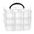 Anshri Jewellery Organisers 18 Grid Plastic 3 Layer Transparent Storage Square Portable Square Portable