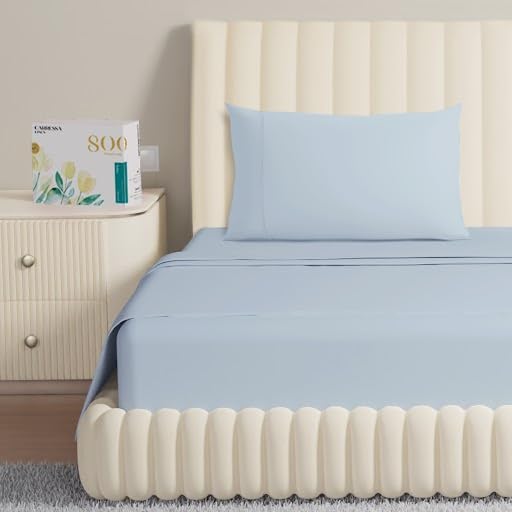Carressa Linen 100% Egyptian Cotton Sheets Queen Size - 800 Thread Count 4 Pc Cotton Sheets For Queen Size Bed, Extra Long Stapl