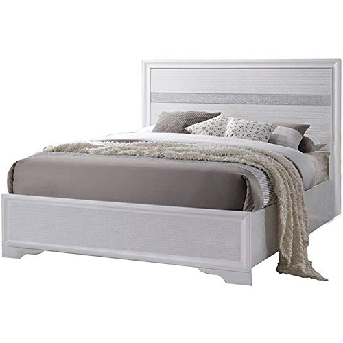 Acme Naima Wooden Twin Panel Bed in White