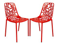LeisureMod Modern Devon Aluminum Chair, Set of 2