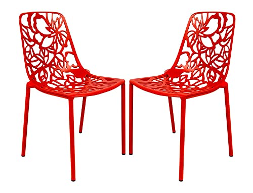 LeisureMod Modern Devon Aluminum Chair, Set of 2