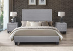 Neos Modern Furniture Queen Fabric Bed, Gray