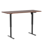 Vivo Electric Height Adjustable 71 X 30 Inch Memory Stand Up Desk, Dark Walnut Table Top, Black Frame, Standing Workstation With Preset Controller, 1B Series, Desk-Kit-1B7D