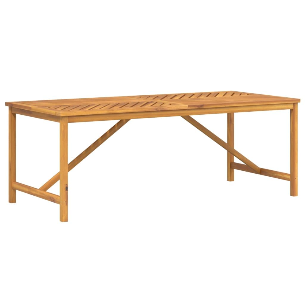 vidaXL Solid Acacia Wood Patio Dining Table - Fishbone Pattern Slats Design - Spacious Rectangular Tabletop for Outdoor Dining -