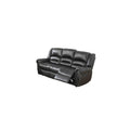 Benjara Bonded Leather Reclining Sofa, Black
