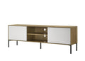 Burke 70 inch W White and Oak 2-Door TV Stand