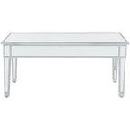 Elegant Decor Reflexion 40" Modern Mirrored Coffee Table in Antique Silver