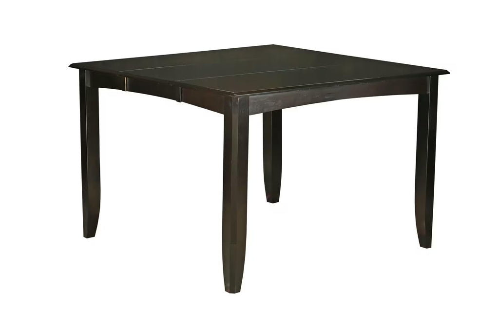 East West Furniture FAIR5-CAP-LC 5 Piece Counter Height Dining Set Includes a Square Kitchen Table with Pedestal and 4 Faux Leather Upholstered Dining Chairs, 54x54 Inch, Cappuccino