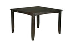 East West Furniture FAIR5-CAP-LC 5 Piece Counter Height Dining Set Includes a Square Kitchen Table with Pedestal and 4 Faux Leather Upholstered Dining Chairs, 54x54 Inch, Cappuccino