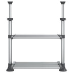 vidaXL Adjustable Kitchen Shelf in Elegant Silver – Sturdy Aluminium Frame Kitchen Rack with Ample Storage Space – User-Friendly and Easy Assembly Required