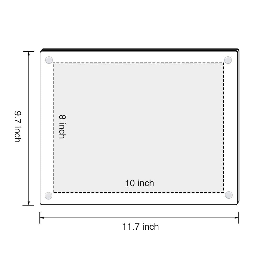 Niubee Clear Acrylic 8X10 Wall Mount Picture Frame, Floating Frames For Photography Display (3 Pack)
