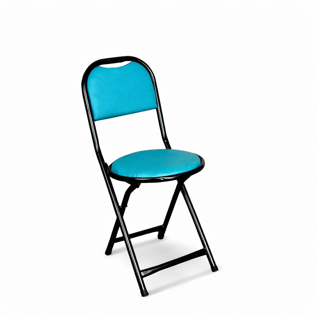 Dtr Creation Foldable Metal Chair With Cushion Seat (34H X 20W X 11Bw X 15Sh Inch) Space Saving Folding Chair For Home, Office,