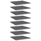 vidaXL High Gloss Gray Engineered Wood Bookshelf Boards - Versatile, Minimalistic, Easy to Maintain - Pair with existing Furniture or use as Replacements