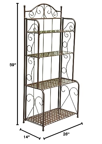 International Caravan 4-Tier Iron Indoor/Outdoor Bakers Rack (Bronze)