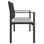 vidaXL - Modern 2-Seater Patio Bench with Cushion, Durable Poly Rattan and Steel Frame Construction, Black - Outdoor Garden and Terrace Furniture
