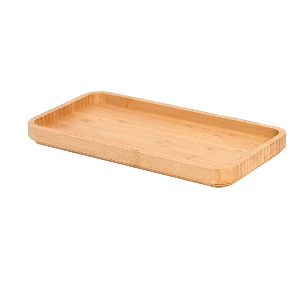 Bamboo Vanity Tray Bamboo Tray Rack Bathroom Counter Tray for Organizing Decor Display Toilet Tank Top Tray, Bamboo Vanity Tray 