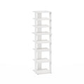 Furinno Compact 8-Tier Vertical Space Saving Free Standing Shoe Tower, Shoe Rack for Closet Entryway, White