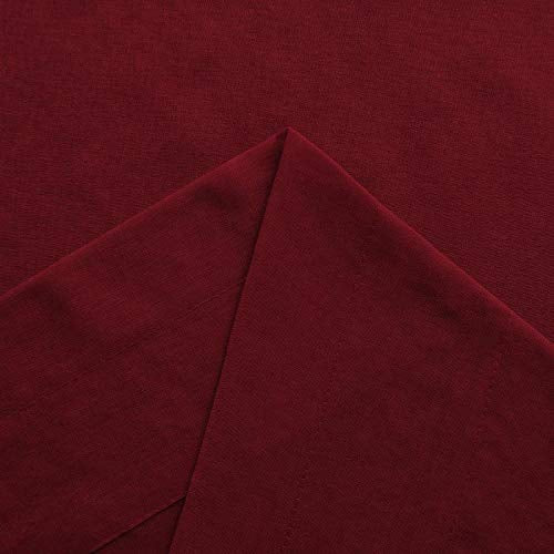 Dwcn Christmas Burgundy Sheer Curtains Semi Transparent Voile Rod Pocket Curtains For Bedroom And Living Room, 52 X 95 Inches Lo