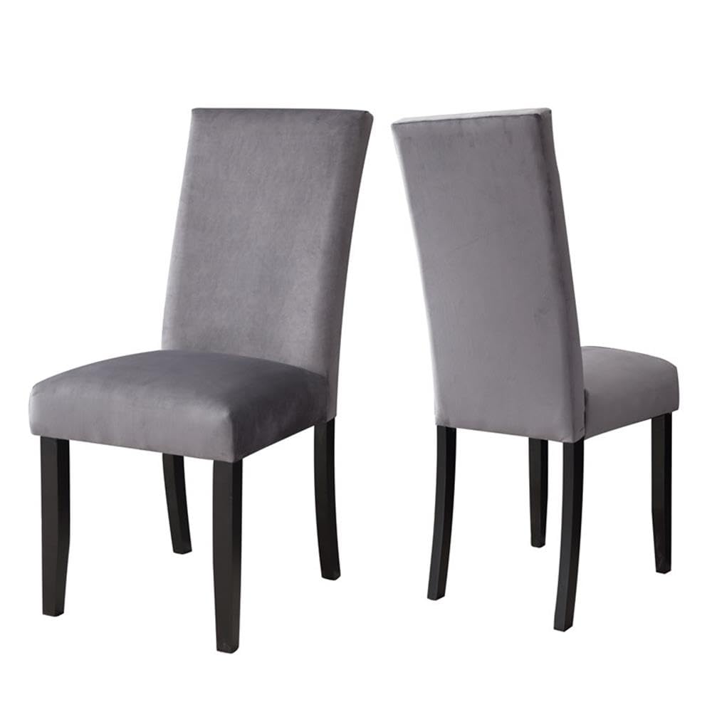 Steve Silver Furniture Napoli 6pc Grey Marble Dining Table Set, Transitional Design, 64" Grey Marble Table w/ 4 Velvet Side Chairs w/Matching Velvet Bench, Dining Room, 64" L x 38" W x 30" H, Grey