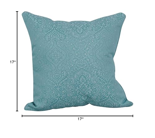 Blazing Needles Square Polyester Jacquard Throw Pillow, 17", Mabul Spa