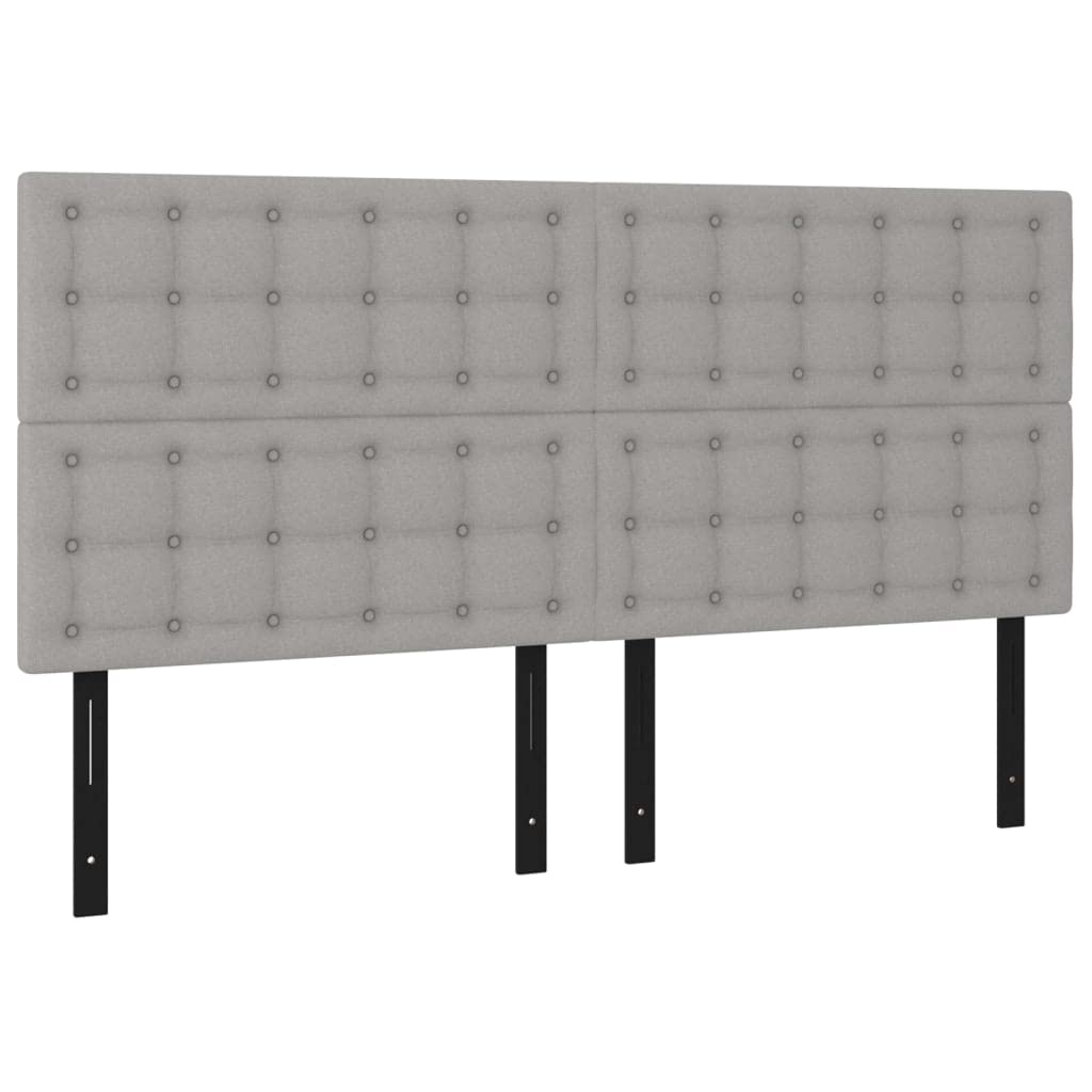 Vidaxl 4X Headboards Home Indoor Bed Accessory Bedroom Upholstered Headboard Bed Header Furniture Light Gray 39.4"X2"X30.7"/34.6" Fabric
